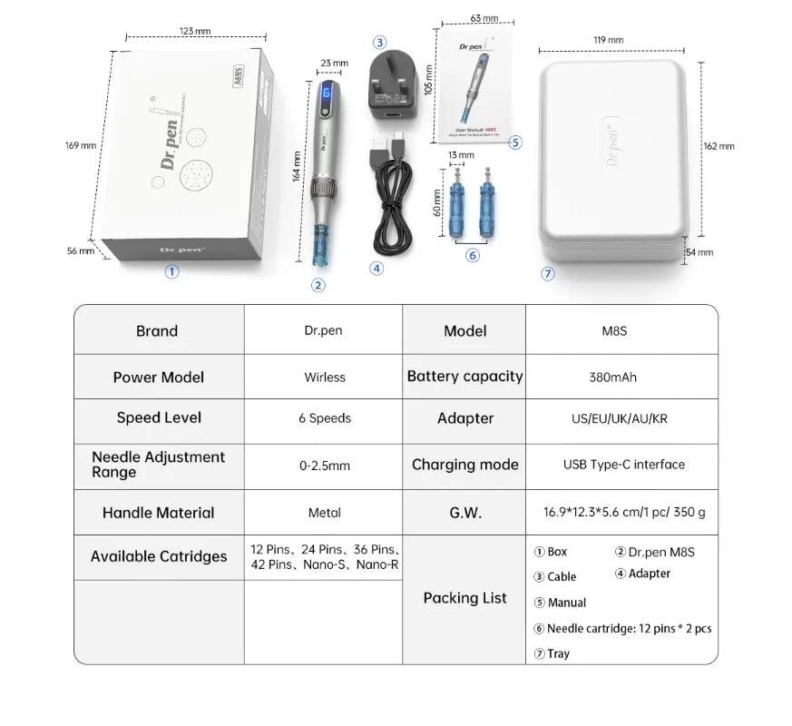 Dr Pen M8S Wireless Microneedling Pen - Stargaze Aesthetic Supplies