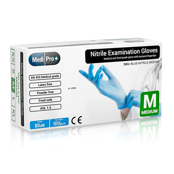 Blue Nitrile Gloves Medical Grade Cat III PPE x100 - Stargaze Aesthetic Supplies