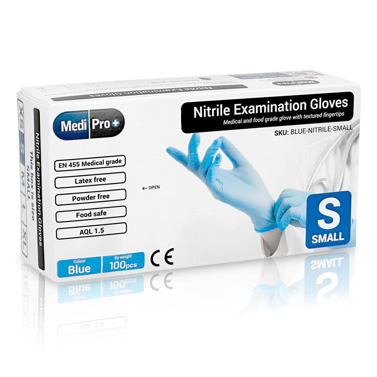 Blue Nitrile Gloves Medical Grade Cat III PPE x100 - Stargaze Aesthetic Supplies